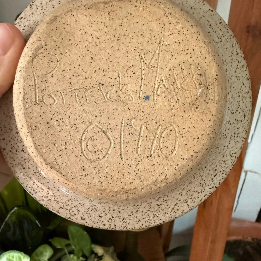 The Potter's Mark Pottery Signed Chamber Candle Stick Holder Made In USA 1990 - Picture 4 of 7